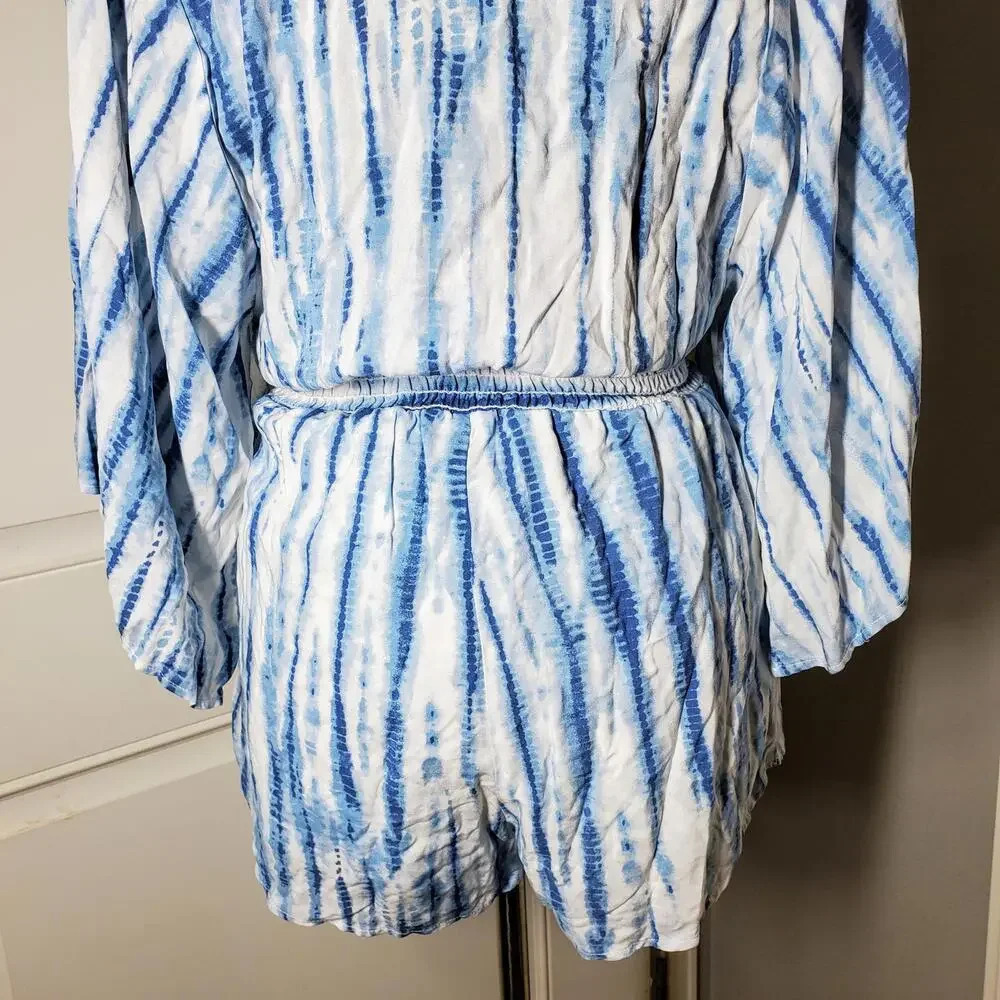 Le Lis Blue and White Tie-Dye Shorts Romper Women's Size Small NWOT - Picture 14 of 15